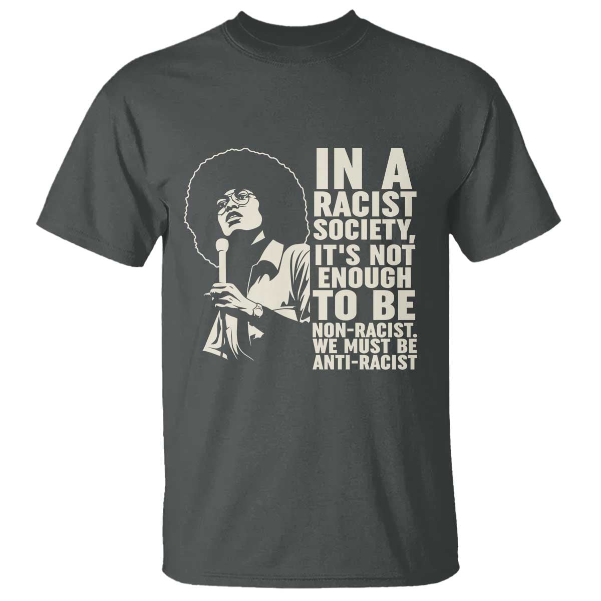 Angela Davis Inspirational Quote T Shirt TS14 Dark Heather Print Your Wear