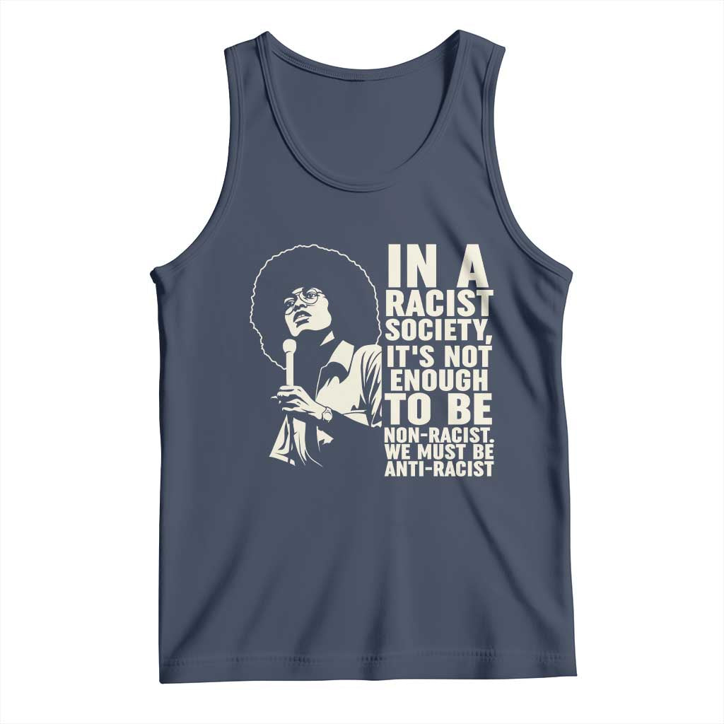Angela Davis Inspirational Quote Tank Top TS14 Navy Print Your Wear