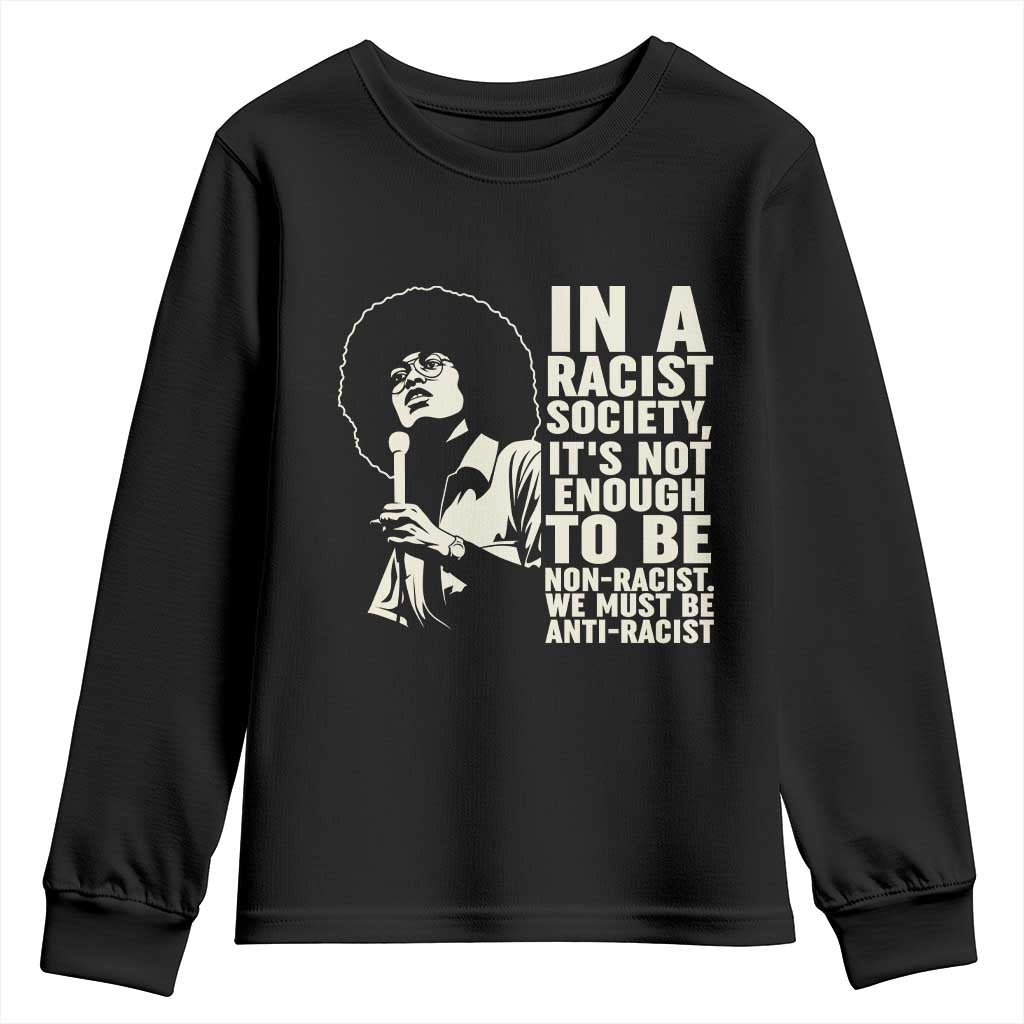 Angela Davis Inspirational Quote Youth Sweatshirt TS14 Black Print Your Wear