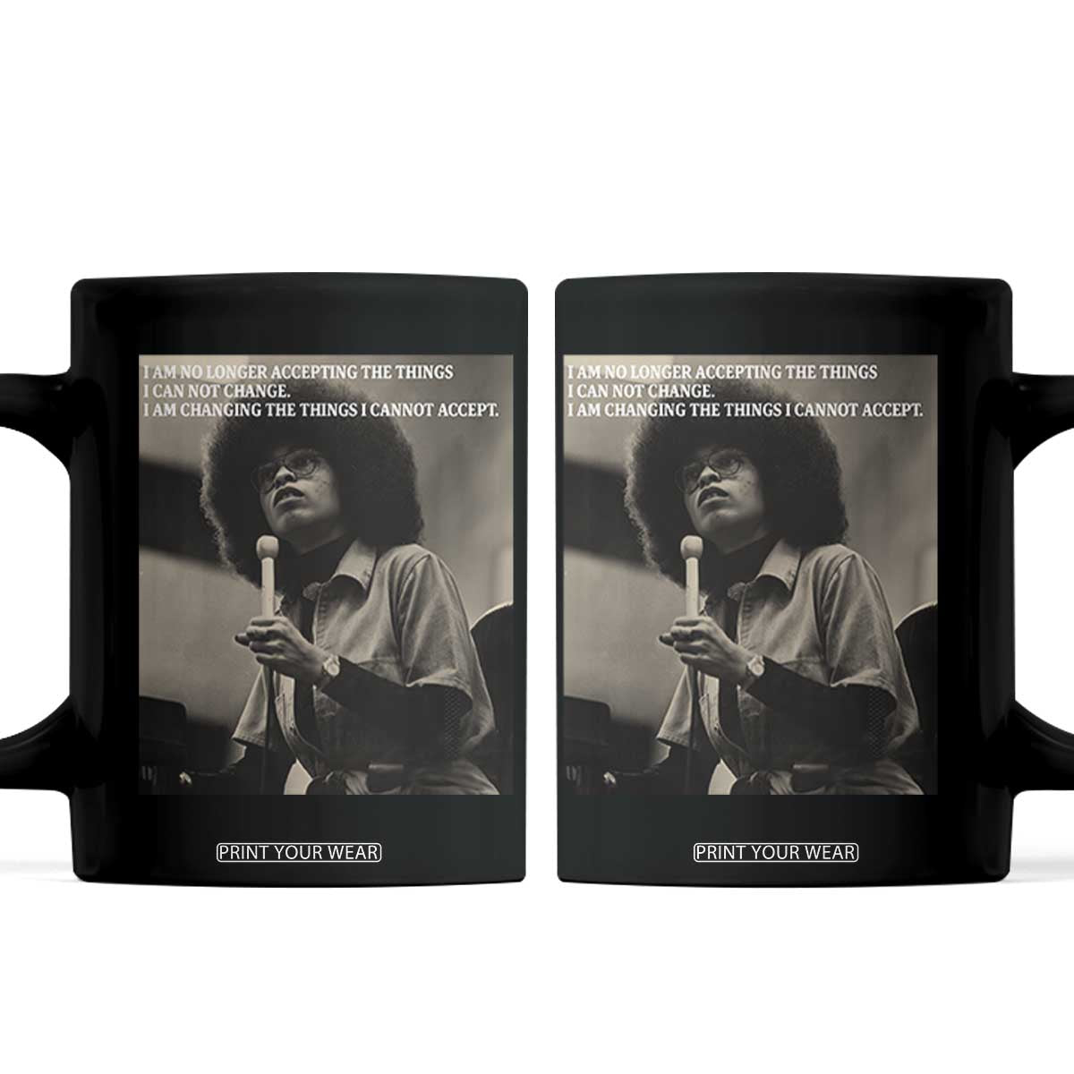 Angela Davis Inspirational Quote Coffee Mug Black History Month TS14 Black Print Your Wear