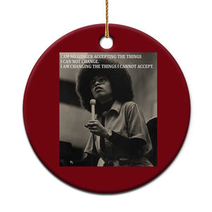Angela Davis Inspirational Quote Ceramic Ornament Black History Month TS14 1pc Red Print Your Wear
