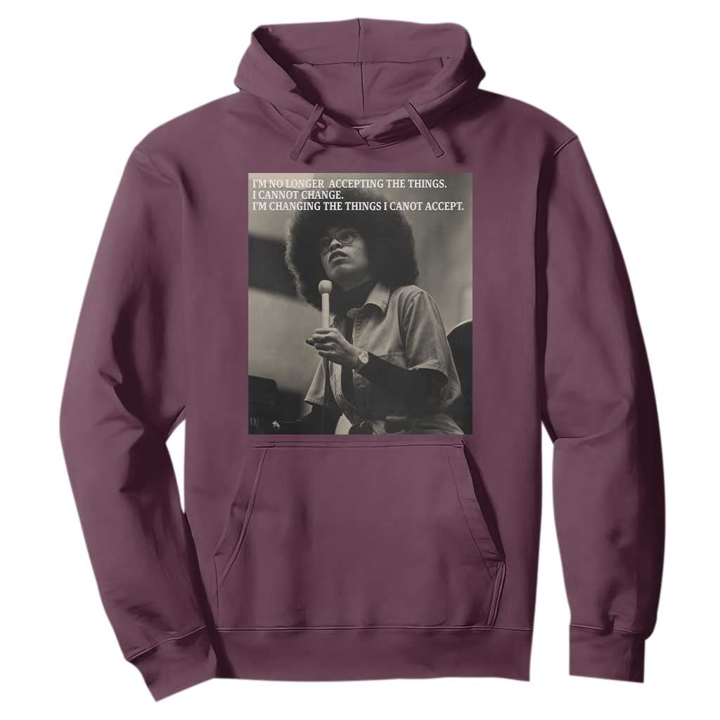 Angela Davis Inspirational Quote Hoodie Black History Month TS14 Maroon Print Your Wear