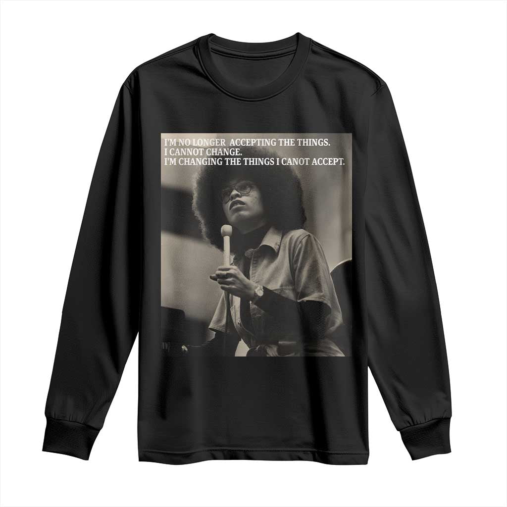 Angela Davis Inspirational Quote Long Sleeve Shirt Black History Month TS14 Black Print Your Wear