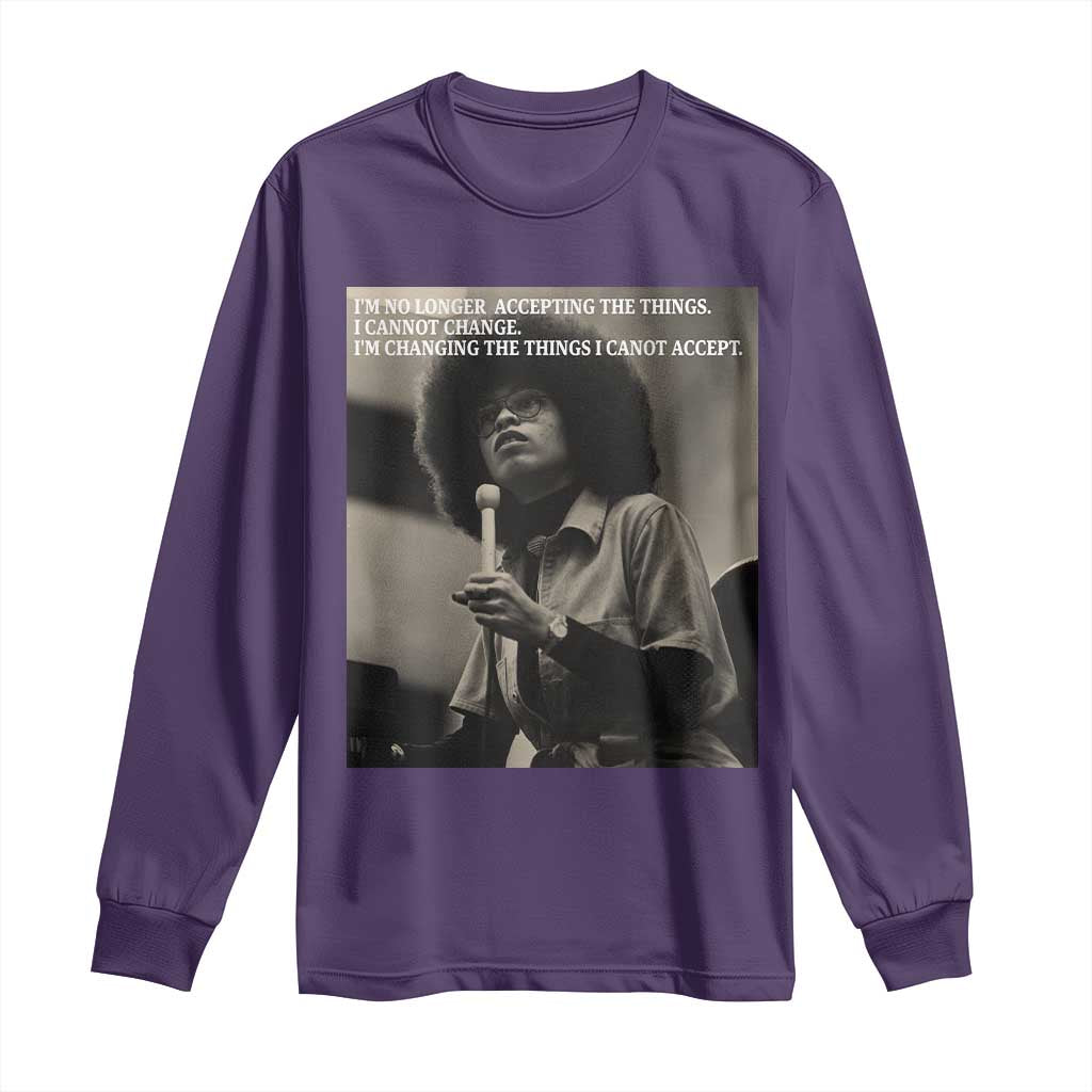Angela Davis Inspirational Quote Long Sleeve Shirt Black History Month TS14 Purple Print Your Wear