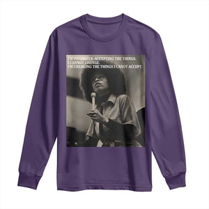 Angela Davis Inspirational Quote Long Sleeve Shirt Black History Month TS14 Purple Print Your Wear