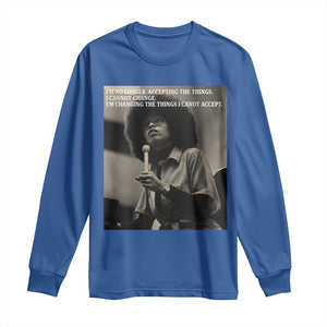 Angela Davis Inspirational Quote Long Sleeve Shirt Black History Month TS14 Royal Blue Print Your Wear