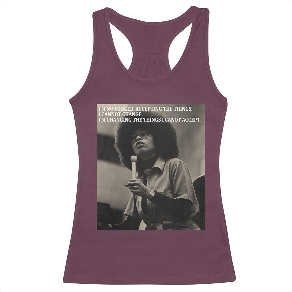 Angela Davis Inspirational Quote Racerback Tank Top Black History Month TS14 Maroon Print Your Wear