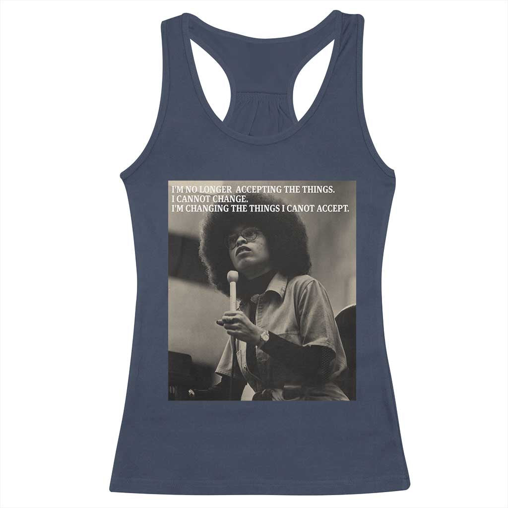 Angela Davis Inspirational Quote Racerback Tank Top Black History Month TS14 Navy Print Your Wear