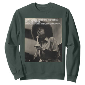 Angela Davis Inspirational Quote Sweatshirt Black History Month TS14 Dark Forest Green Print Your Wear