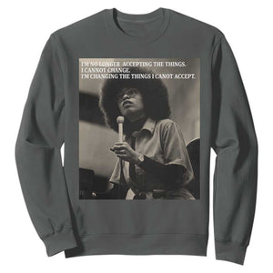 Angela Davis Inspirational Quote Sweatshirt Black History Month TS14 Dark Heather Print Your Wear