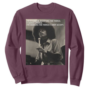 Angela Davis Inspirational Quote Sweatshirt Black History Month TS14 Maroon Print Your Wear