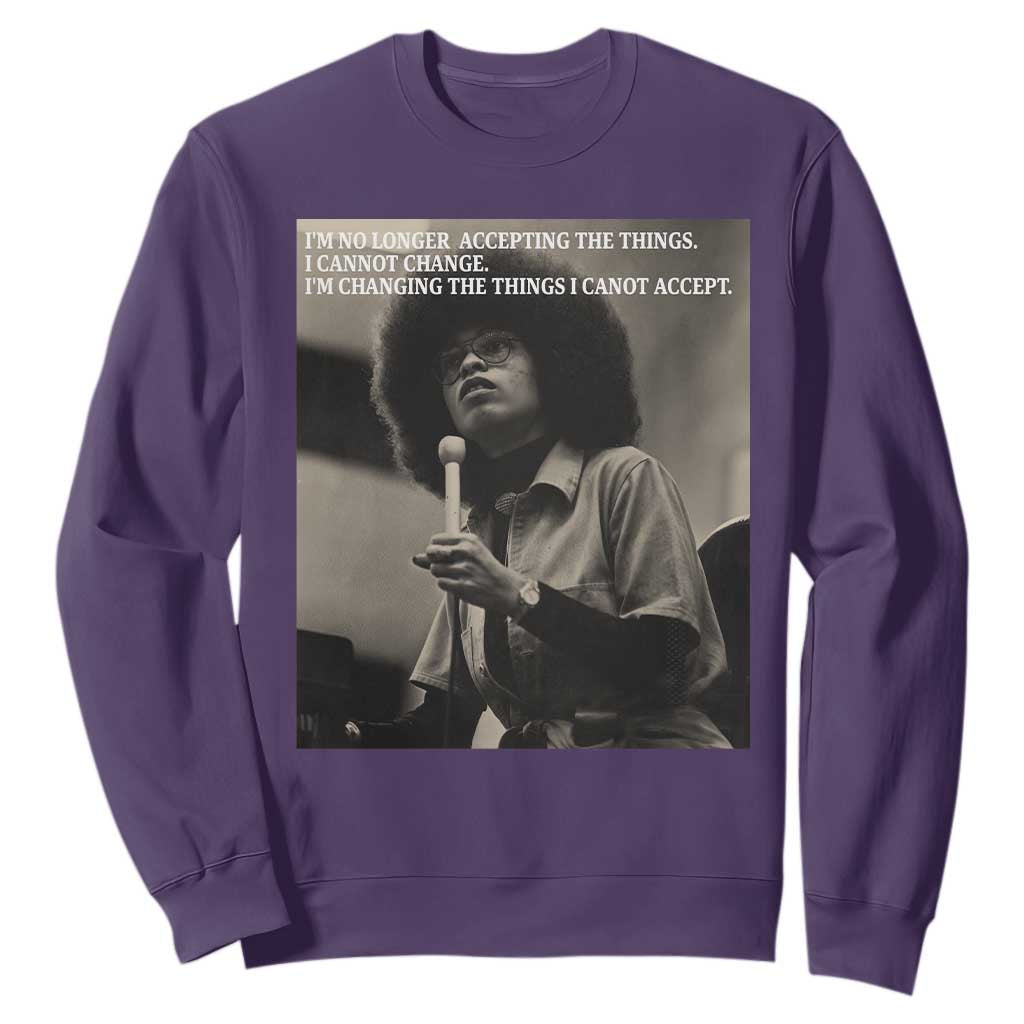 Angela Davis Inspirational Quote Sweatshirt Black History Month TS14 Purple Print Your Wear