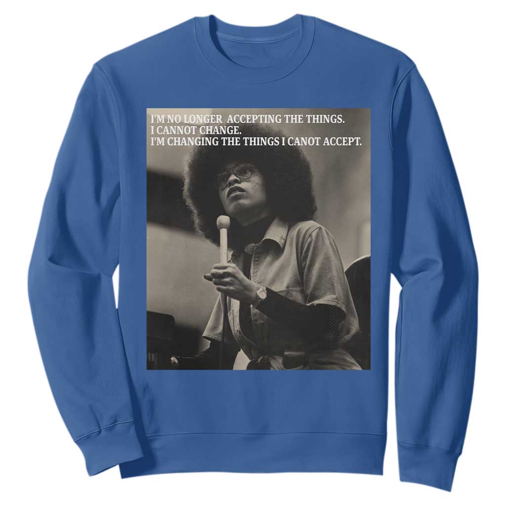 Angela Davis Inspirational Quote Sweatshirt Black History Month TS14 Royal Blue Print Your Wear