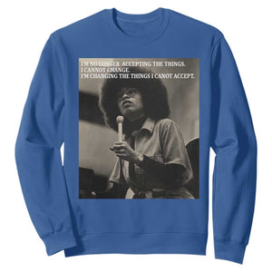 Angela Davis Inspirational Quote Sweatshirt Black History Month TS14 Royal Blue Print Your Wear