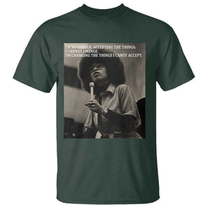 Angela Davis Inspirational Quote T Shirt Black History Month TS14 Dark Forest Green Print Your Wear