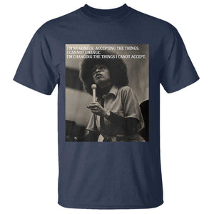 Angela Davis Inspirational Quote T Shirt Black History Month TS14 Navy Print Your Wear