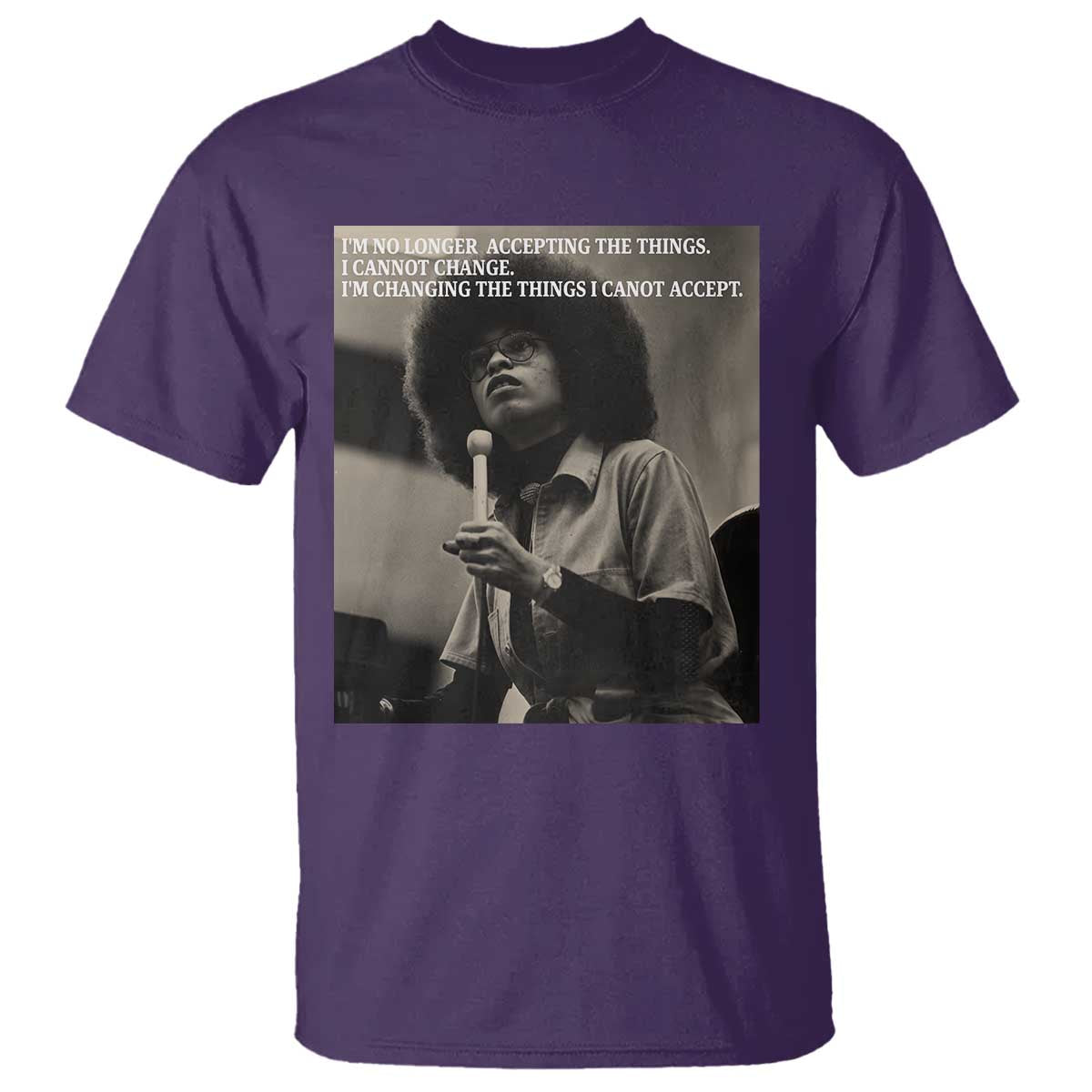 Angela Davis Inspirational Quote T Shirt Black History Month TS14 Purple Print Your Wear