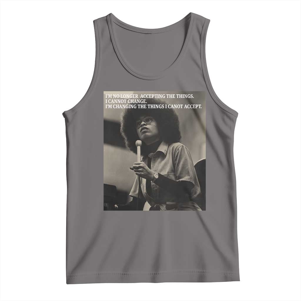 Angela Davis Inspirational Quote Tank Top Black History Month TS14 Deep Heather Print Your Wear
