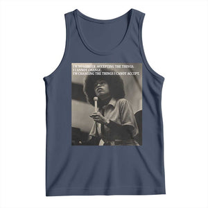 Angela Davis Inspirational Quote Tank Top Black History Month TS14 Navy Print Your Wear