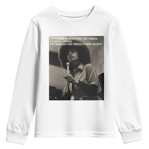 Angela Davis Inspirational Quote Youth Sweatshirt Black History Month TS14 White Print Your Wear