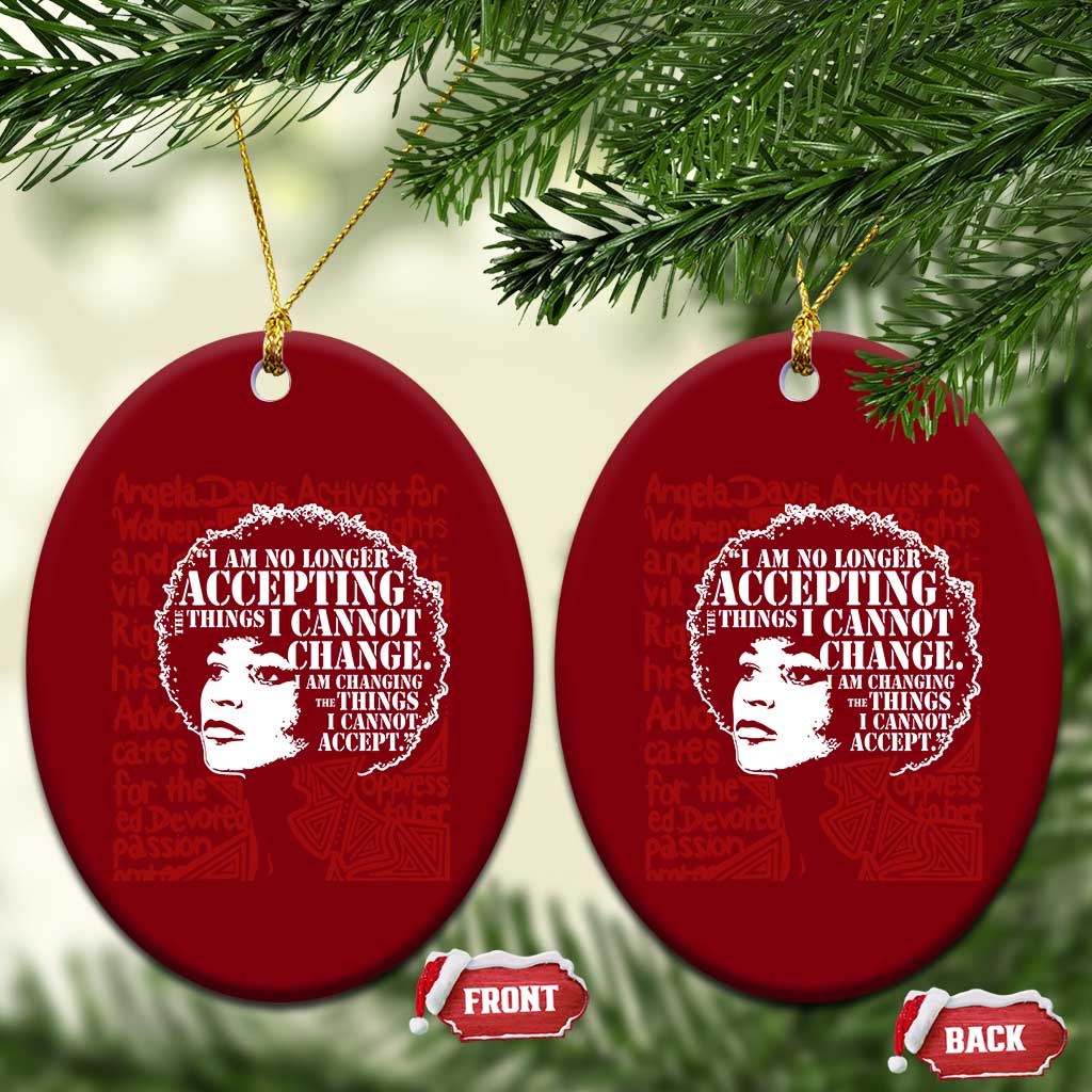 Angela Davis Inspirational Quote Ceramic Ornament Black History Month TS14 Print Your Wear