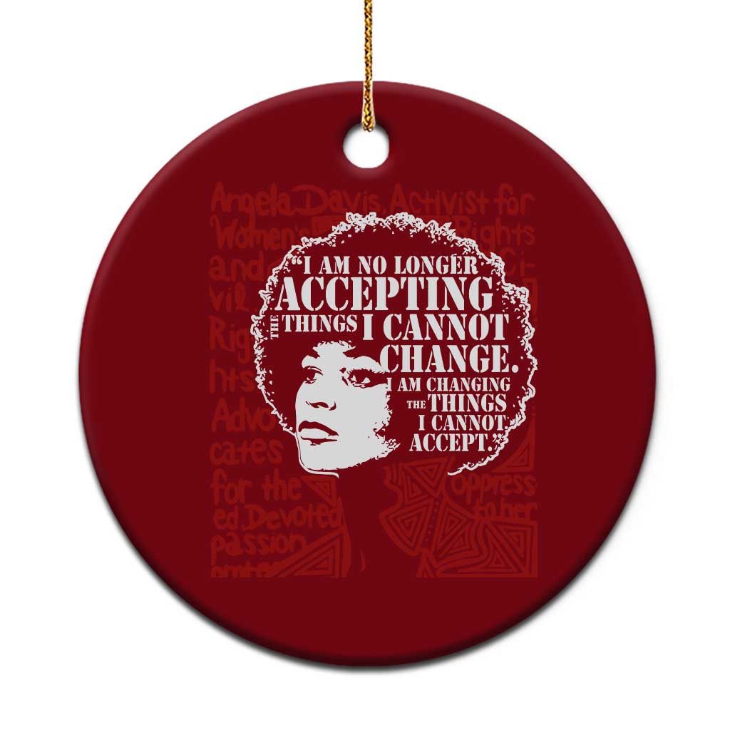 Angela Davis Inspirational Quote Ceramic Ornament Black History Month TS14 1pc Red Print Your Wear