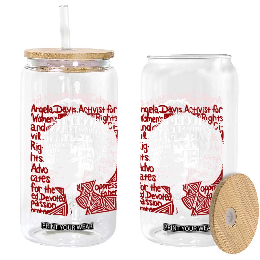 Angela Davis Inspirational Quote Glass Can Black History Month TS14 Print Your Wear