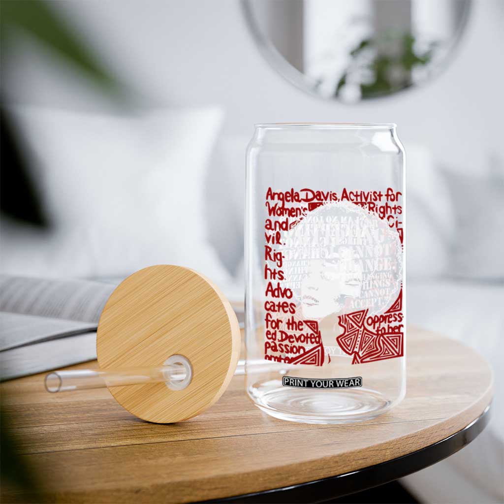 Angela Davis Inspirational Quote Glass Can Black History Month TS14 Print Your Wear