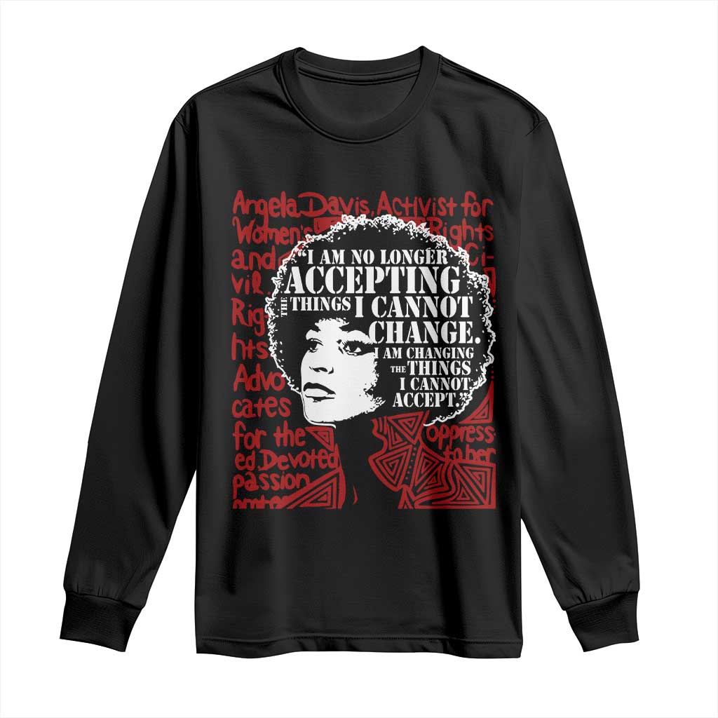 Angela Davis Inspirational Quote Long Sleeve Shirt Black History Month TS14 Black Print Your Wear