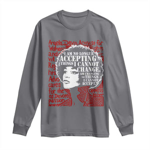 Angela Davis Inspirational Quote Long Sleeve Shirt Black History Month TS14 Charcoal Print Your Wear