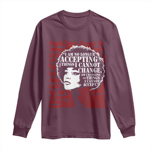 Angela Davis Inspirational Quote Long Sleeve Shirt Black History Month TS14 Maroon Print Your Wear