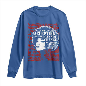 Angela Davis Inspirational Quote Long Sleeve Shirt Black History Month TS14 Royal Blue Print Your Wear