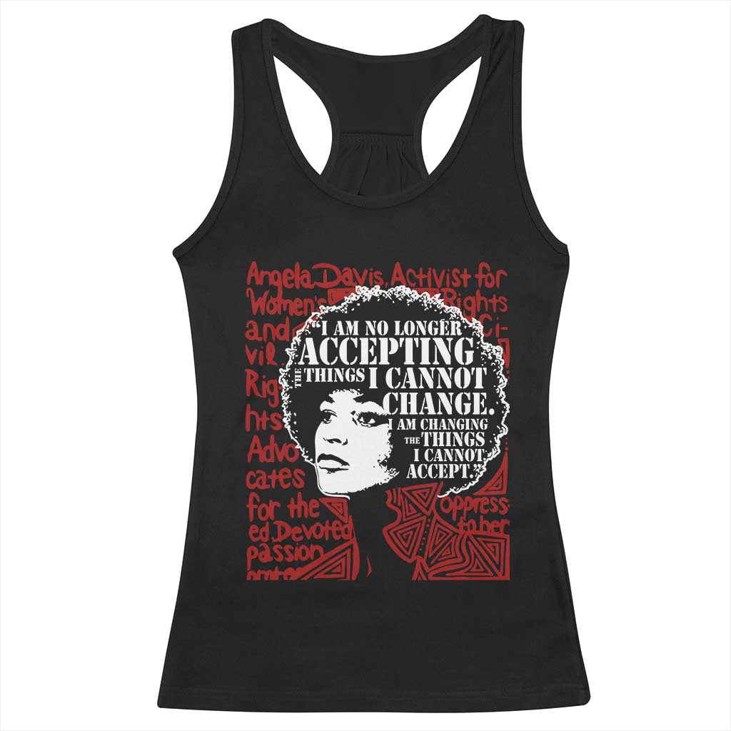 Angela Davis Inspirational Quote Racerback Tank Top Black History Month TS14 Black Print Your Wear