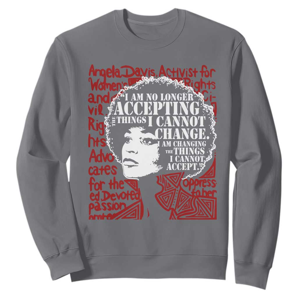 Angela Davis Inspirational Quote Sweatshirt Black History Month TS14 Charcoal Print Your Wear