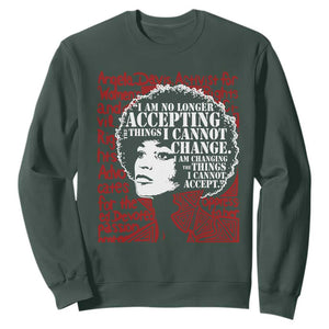Angela Davis Inspirational Quote Sweatshirt Black History Month TS14 Dark Forest Green Print Your Wear
