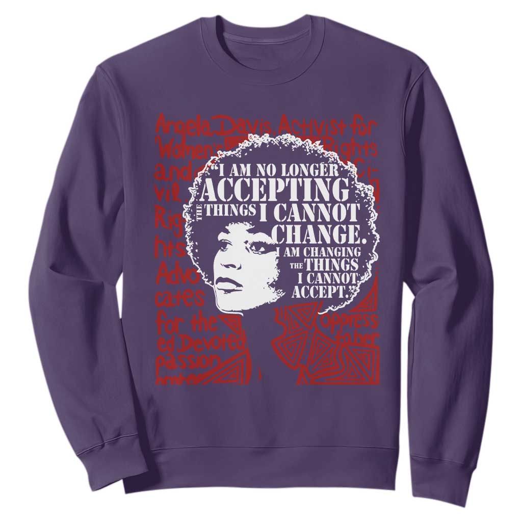 Angela Davis Inspirational Quote Sweatshirt Black History Month TS14 Purple Print Your Wear