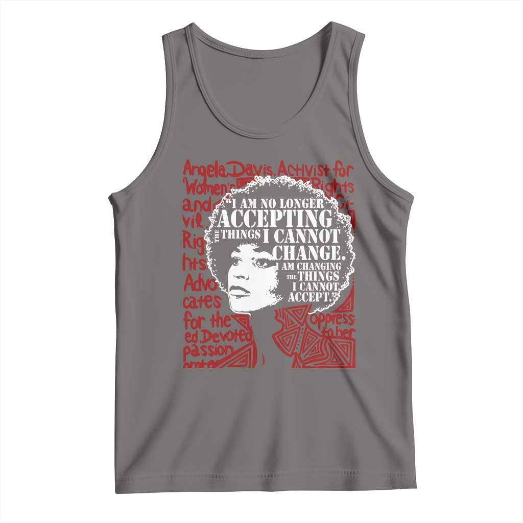Angela Davis Inspirational Quote Tank Top Black History Month TS14 Deep Heather Print Your Wear