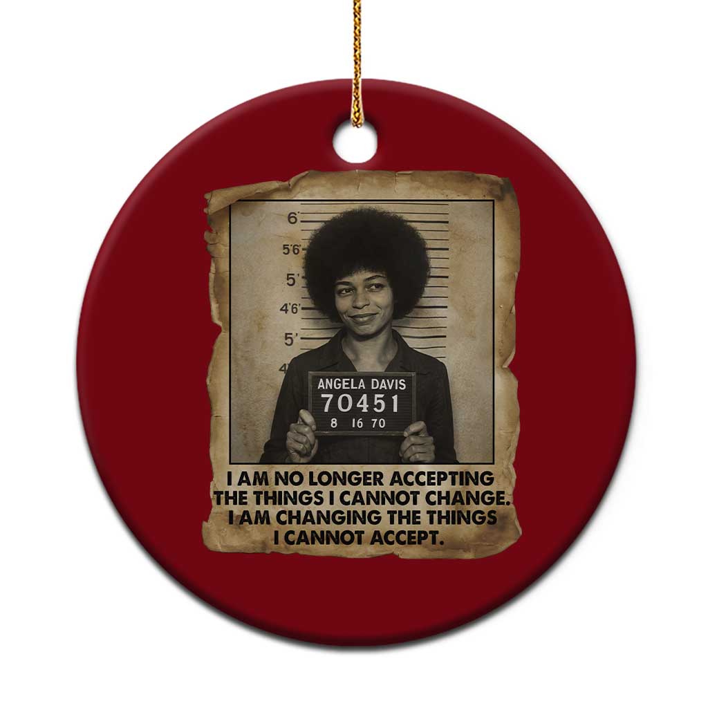 Angela Davis Inspirational Quote Ceramic Ornament Black History Melanin TS14 1pc Red Print Your Wear
