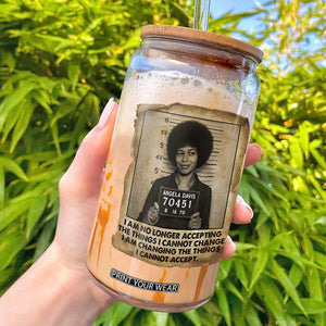 Angela Davis Inspirational Quote Glass Can Black History Melanin TS14 Black Print Your Wear
