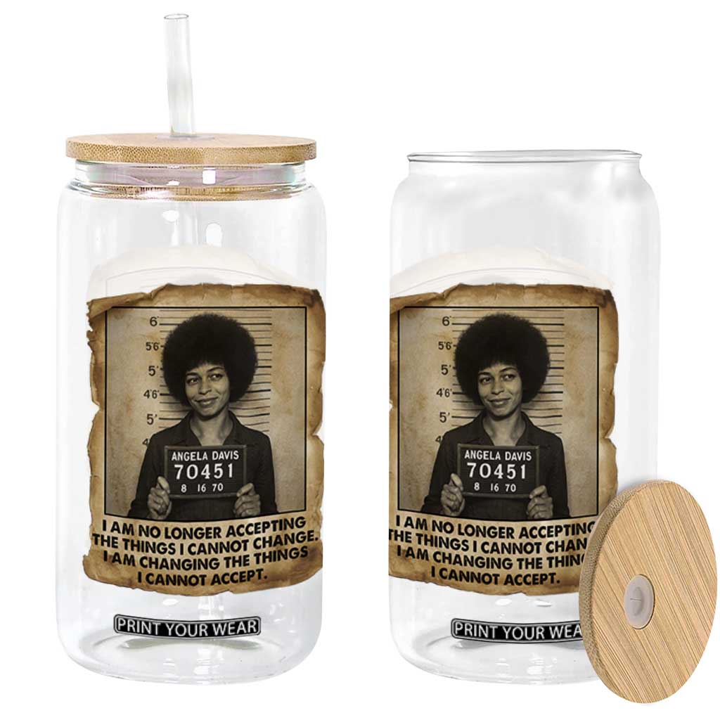 Angela Davis Inspirational Quote Glass Can Black History Melanin TS14 Print Your Wear
