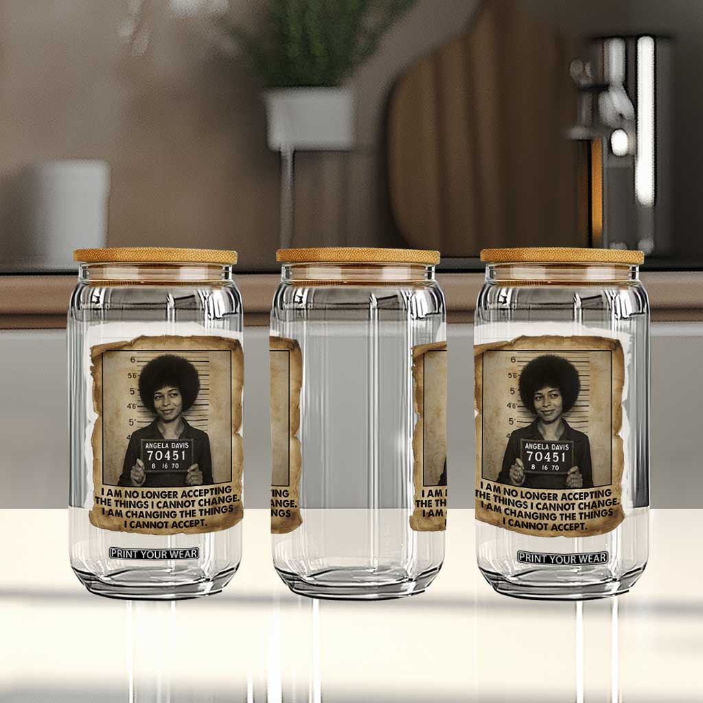 Angela Davis Inspirational Quote Glass Can Black History Melanin TS14 Print Your Wear
