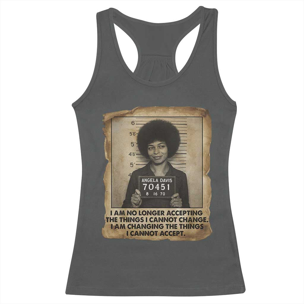 Angela Davis Inspirational Quote Racerback Tank Top Black History Melanin TS14 Dark Heather Print Your Wear