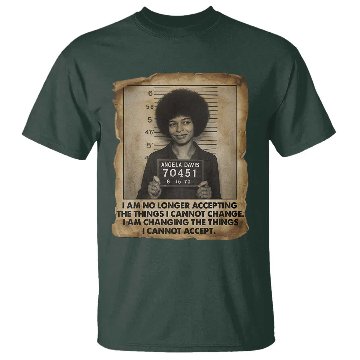 Angela Davis Inspirational Quote T Shirt Black History Melanin TS14 Dark Forest Green Print Your Wear