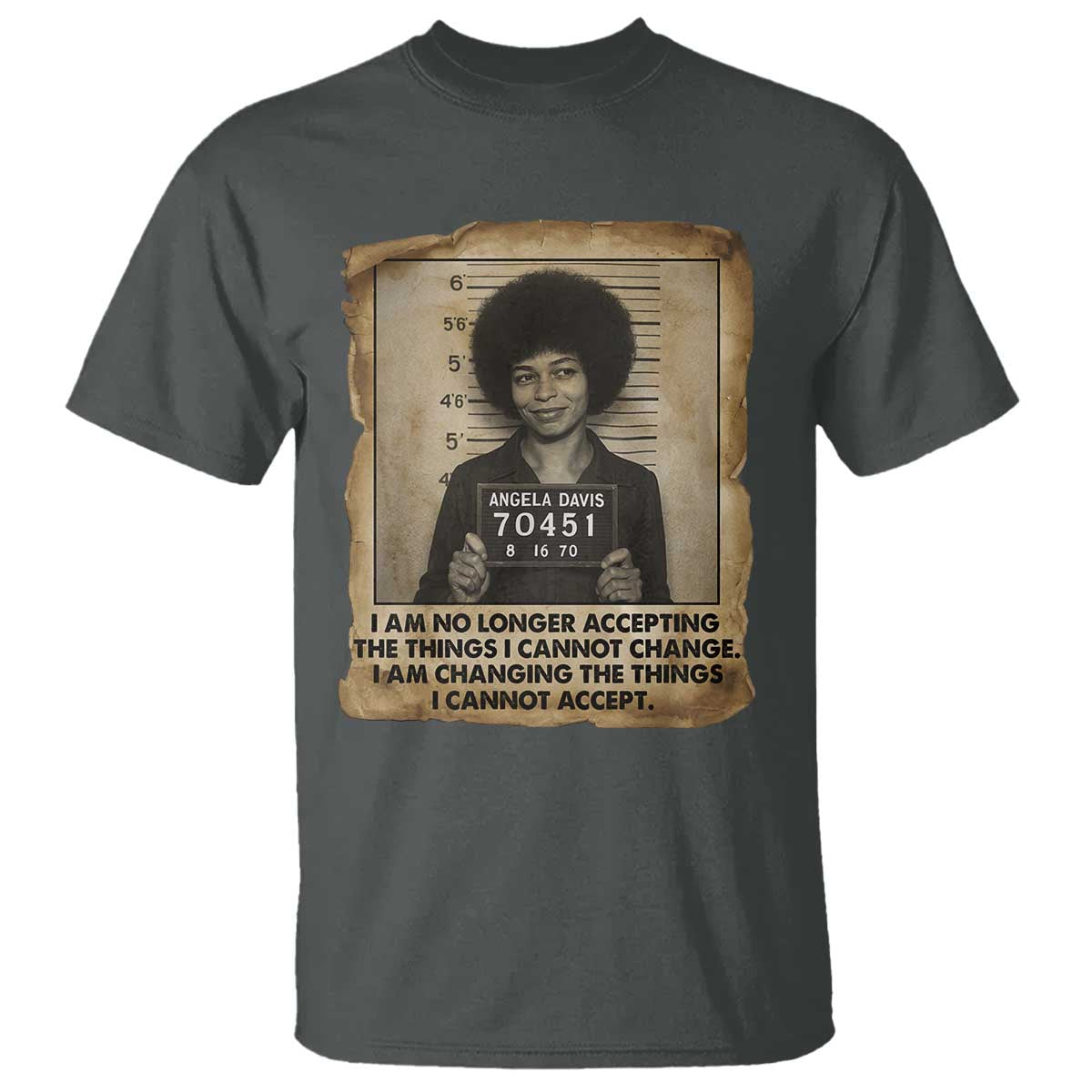 Angela Davis Inspirational Quote T Shirt Black History Melanin TS14 Dark Heather Print Your Wear