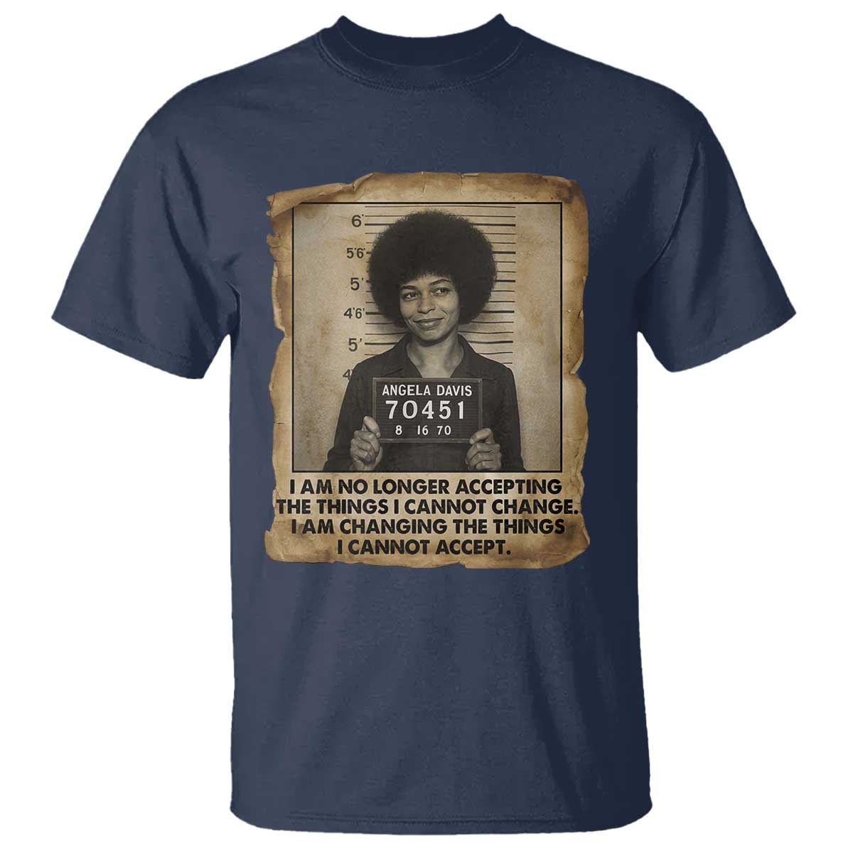 Angela Davis Inspirational Quote T Shirt Black History Melanin TS14 Navy Print Your Wear