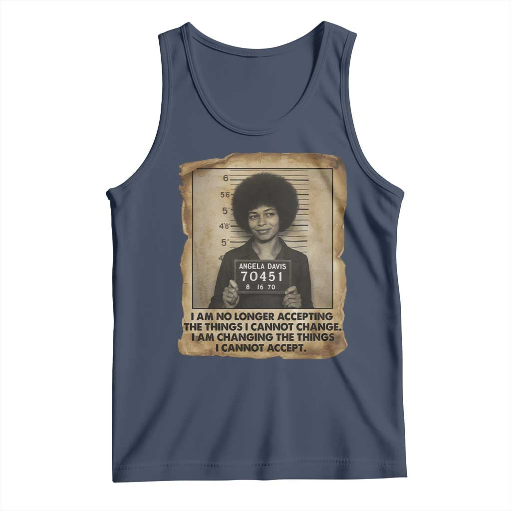 Angela Davis Inspirational Quote Tank Top Black History Melanin TS14 Navy Print Your Wear