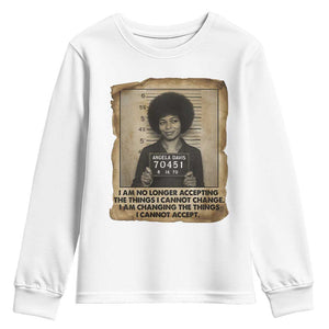 Angela Davis Inspirational Quote Youth Sweatshirt Black History Melanin TS14 White Print Your Wear