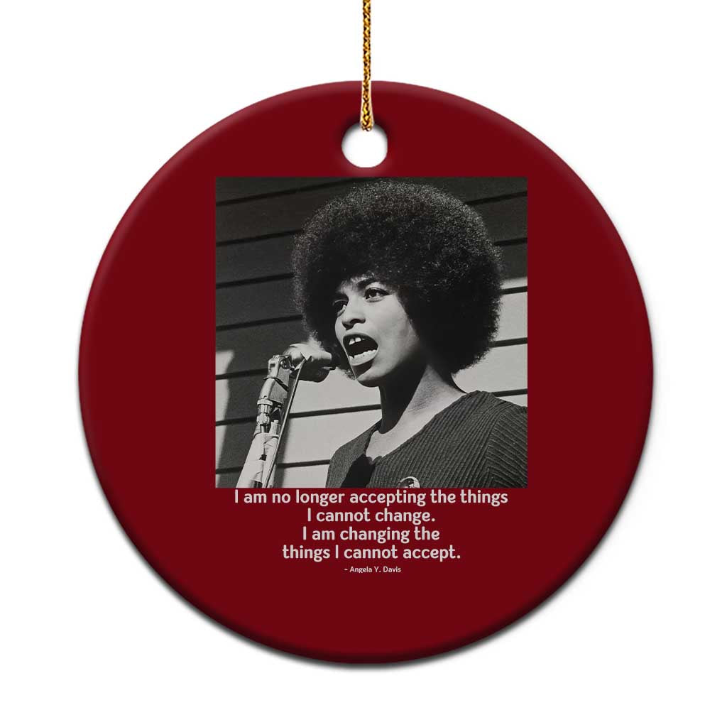 Angela Davis Inspirational Quote Ceramic Ornament Black History African Pride Power TS14 1pc Red Print Your Wear