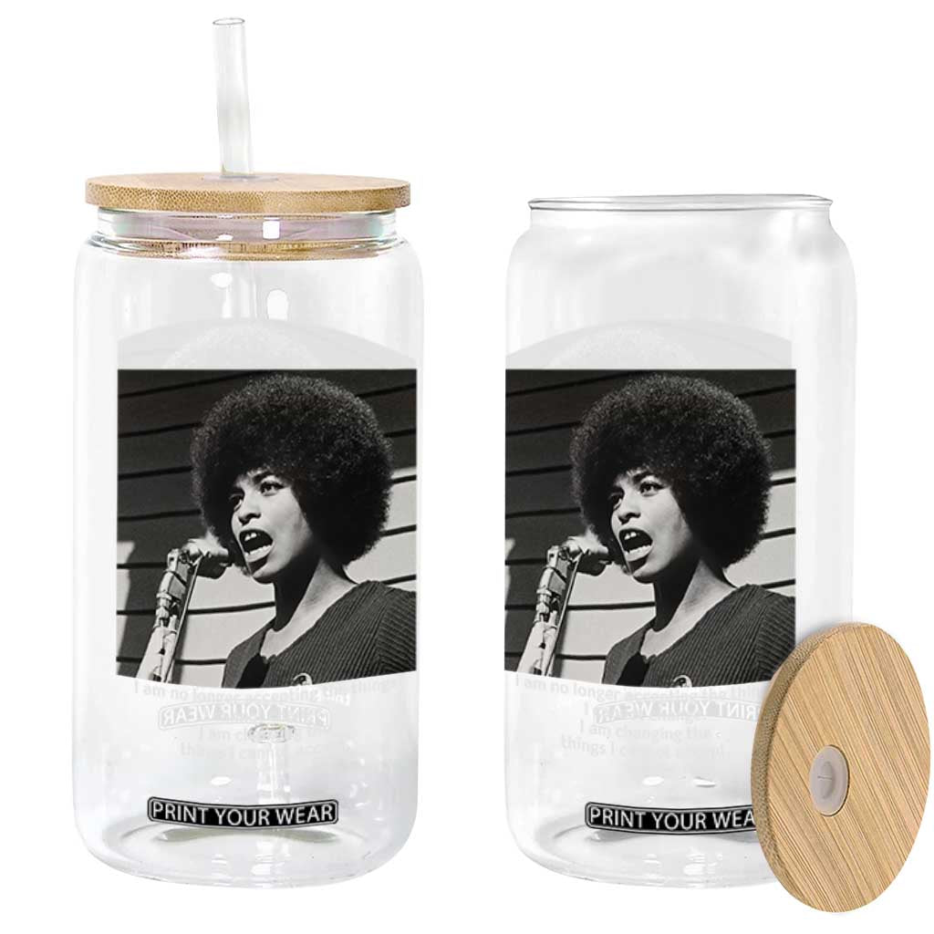Angela Davis Inspirational Quote Glass Can Black History African Pride Power TS14 Print Your Wear