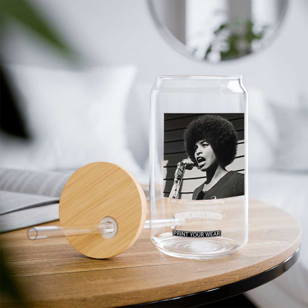 Angela Davis Inspirational Quote Glass Can Black History African Pride Power TS14 Print Your Wear